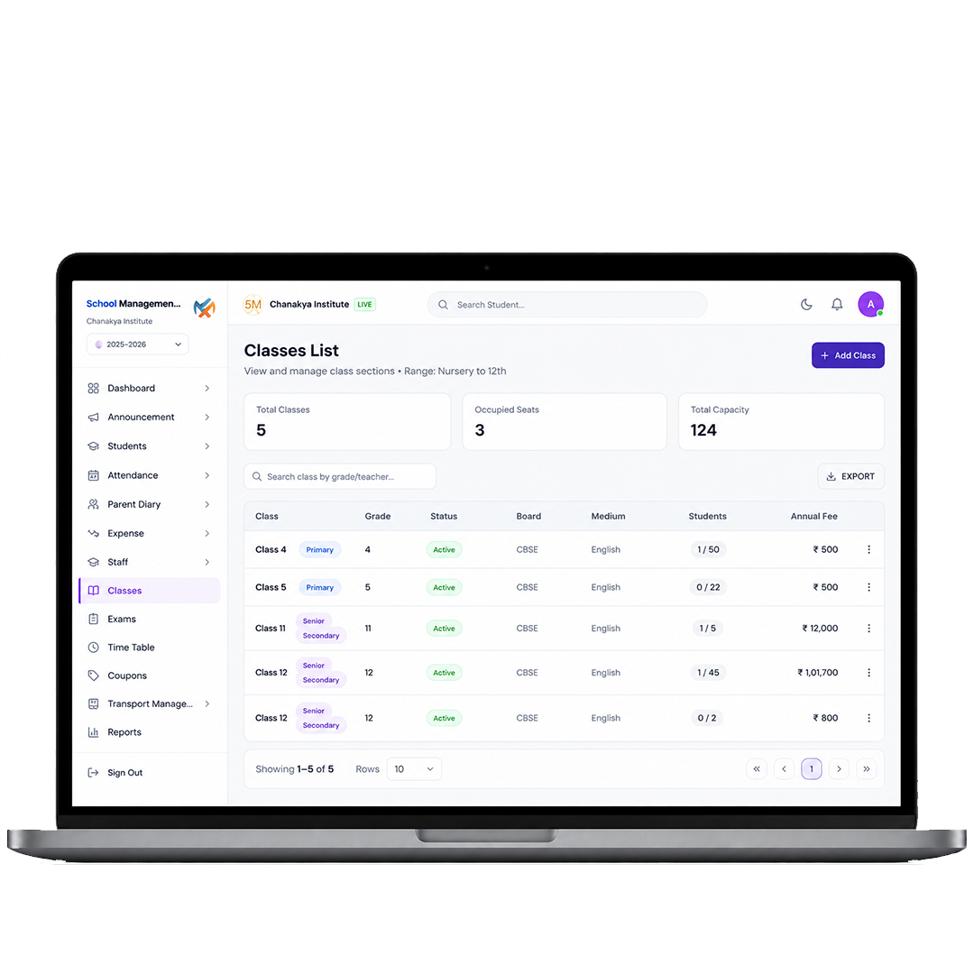 class and academic management software for schools