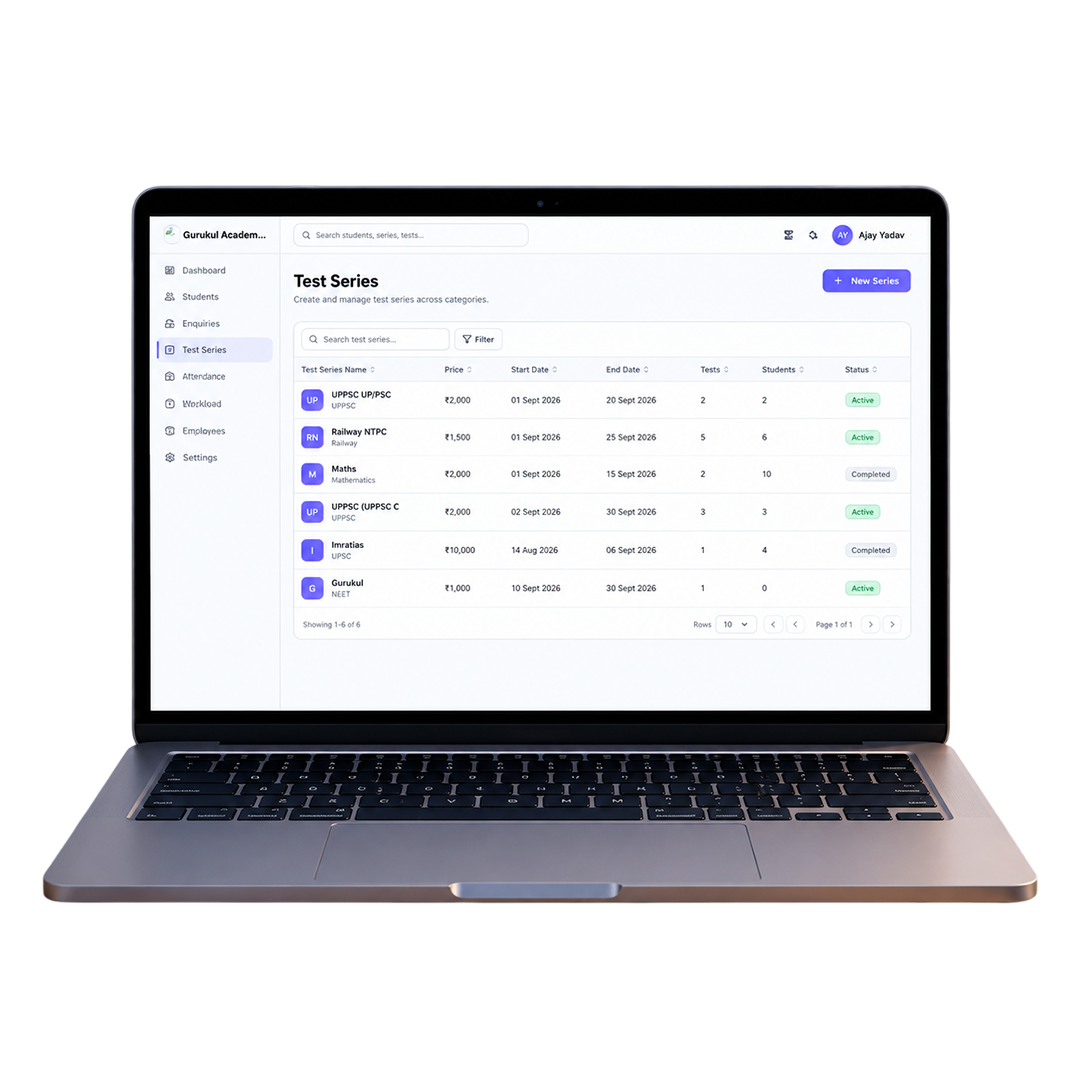 Test Series Management Software for Coaching Institutes